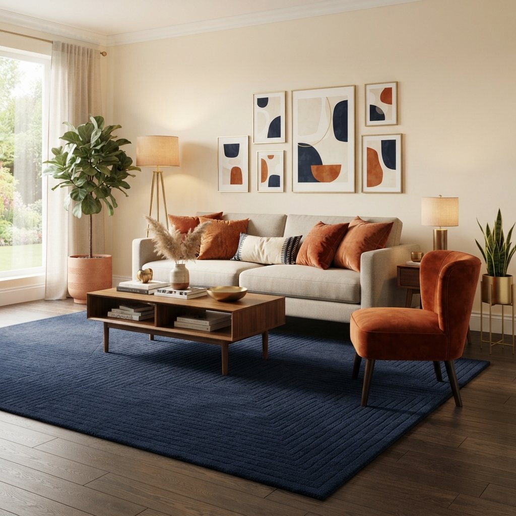 Add a Navy Blue Rug