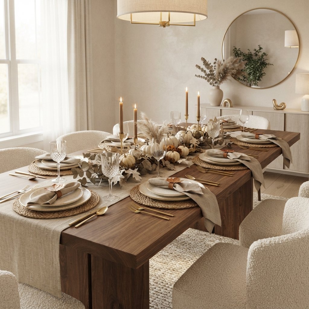 Elegant Neutral Thanksgiving Table