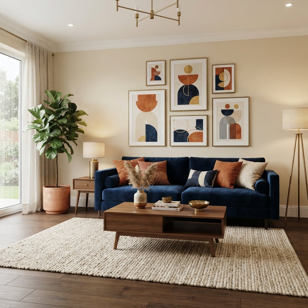 Create an Orange and Navy Gallery Wall