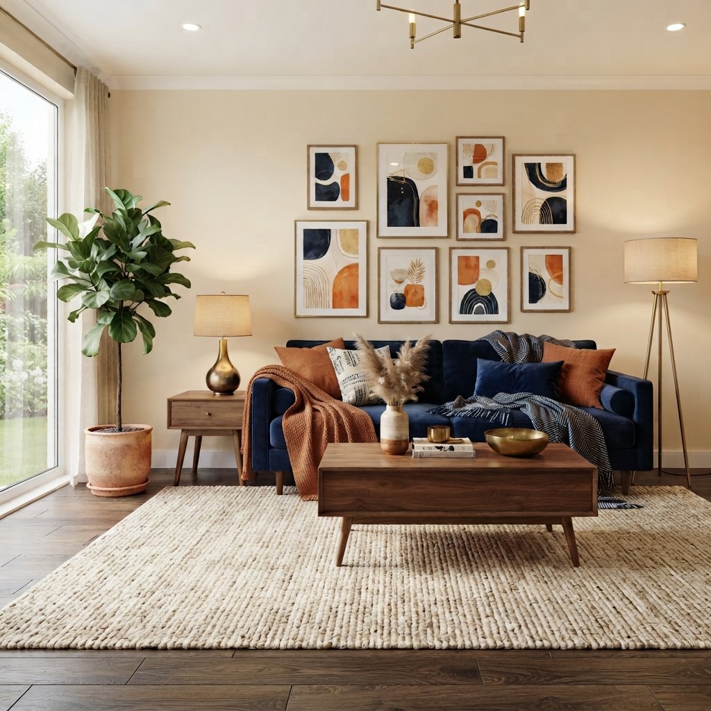 Use Orange and Navy Throw Blankets